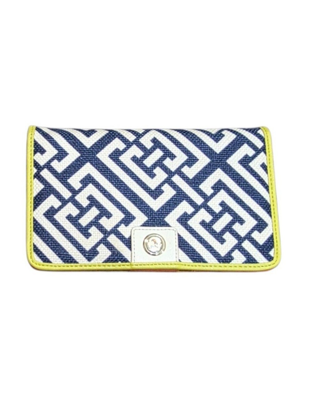 Spartina 449 Navy White Geometric Wallet Lime Green Orange